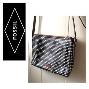 *FOSSIL Black and White South West Crossbody Bag